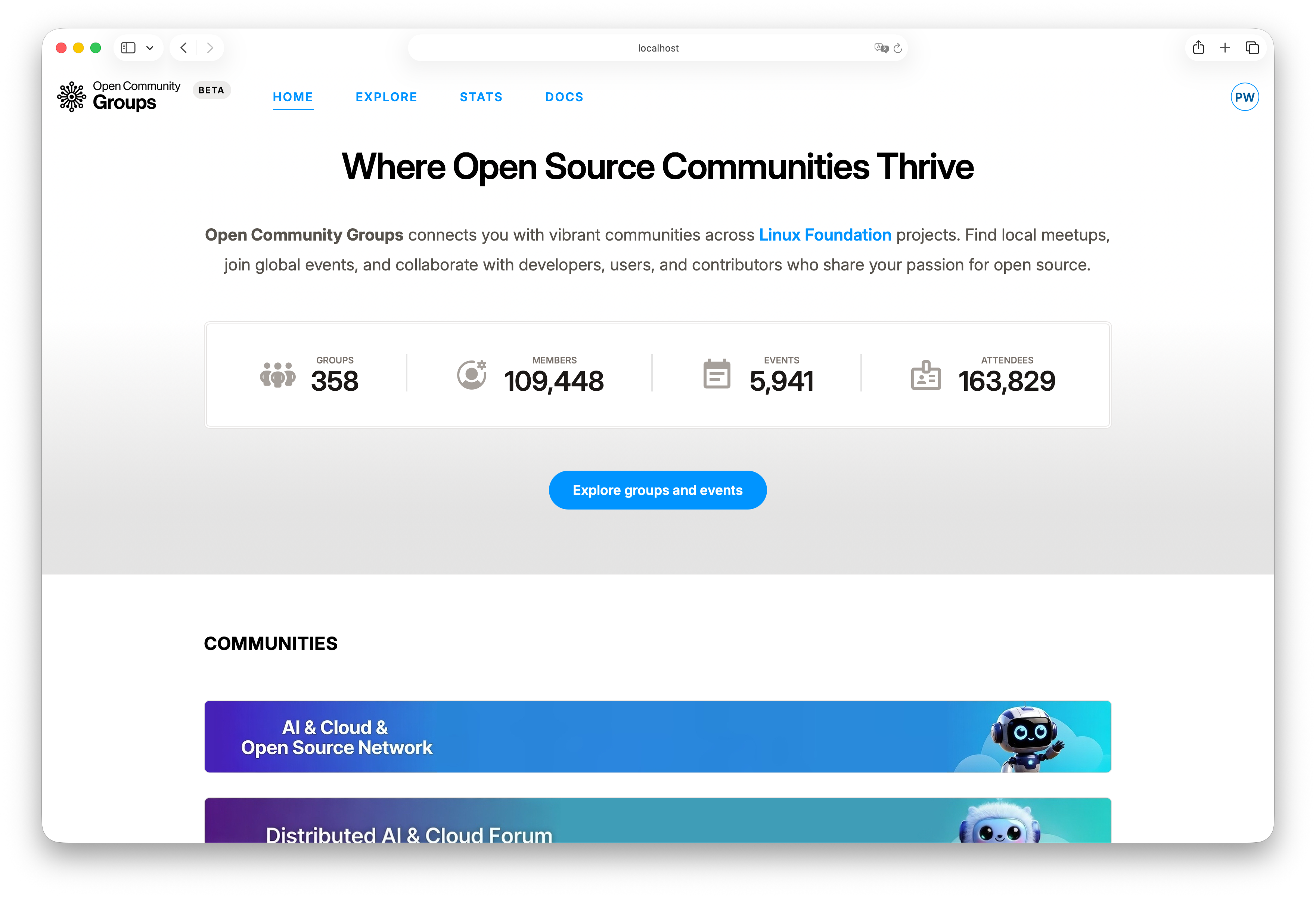 Home page overview